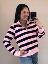 Load image into Gallery viewer, Striped 1/4 Zip Top **2 COLORS**
