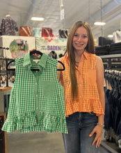 Load image into Gallery viewer, Gingham Collared Top **2 COLORS**
