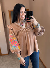 Load image into Gallery viewer, Velvet Embroidered Top **2 COLORS**
