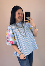 Load image into Gallery viewer, Baby Blue Gingham Top
