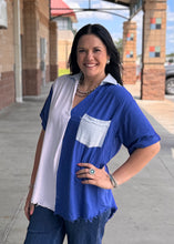 Load image into Gallery viewer, Linen Colorblock Top **2 COLORS**
