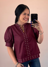 Load image into Gallery viewer, Stud Accent Top **3 COLORS** - PLUS
