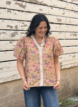 Load image into Gallery viewer, Camel Floral Top
