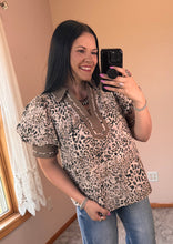 Load image into Gallery viewer, Mocha Leopard Collared Top
