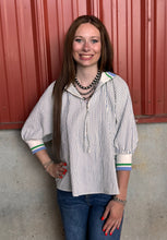 Load image into Gallery viewer, Striped 1/4 Zip Top ** 2 COLORS ** - PLUS
