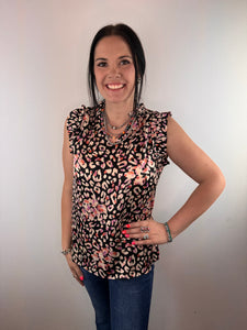 Abstract Leopard Top **2 COLORS**
