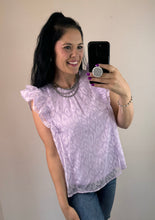 Load image into Gallery viewer, Lavender Leopard Jacquard Top
