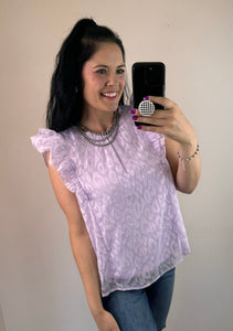 Lavender Leopard Jacquard Top