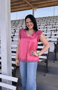 Double Ruffle Sleeve Top **2 COLORS**