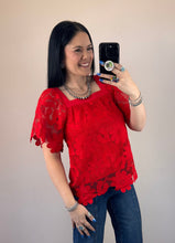 Load image into Gallery viewer, Floral Lace Square Neck Top **4 COLORS**
