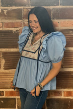 Load image into Gallery viewer, Floral Yoke Top **2 COLORS**
