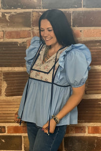 Floral Yoke Top **2 COLORS**