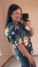 Load image into Gallery viewer, Teal Floral Top - PLUS
