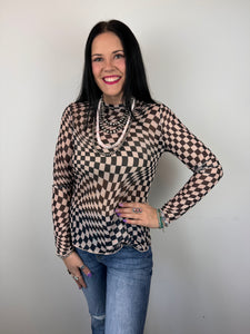 Checkered Mesh Top **3 COLORS** - PLUS