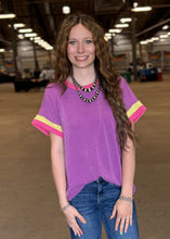 Load image into Gallery viewer, Striped Sleeve Urban Ribbed Top **2 COLORS** - PLUS
