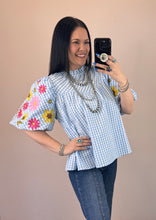 Load image into Gallery viewer, Baby Blue Gingham Top
