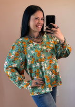 Load image into Gallery viewer, Floral V Neck Satin Top **2 COLORS**

