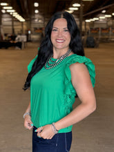 Load image into Gallery viewer, Ruffle Shoulder Detail Top **PLUS**

