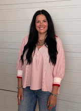 Load image into Gallery viewer, Striped 1/4 Zip Top ** 2 COLORS ** - PLUS
