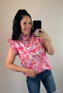 Pink Abstract Top - PLUS