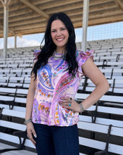 Load image into Gallery viewer, Lavender Paisley Top - PLUS
