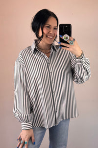 Striped Button Down Top **3 COLORS**