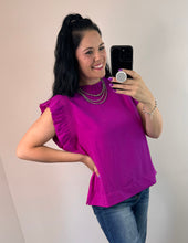 Load image into Gallery viewer, Solid Frill Mock Neck Top **4 COLORS**
