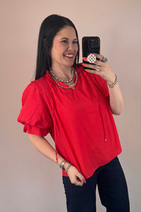 Pleated Shoulder Top **5 COLORS**