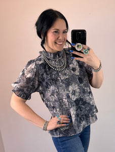 Black Flower Top