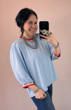 Load image into Gallery viewer, Striped Ribbing 3/4 Sleeve Top **2 COLORS** - PLUS

