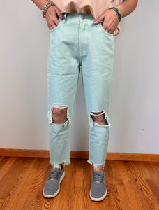 Seafoam Mom Fit KanCan Jeans