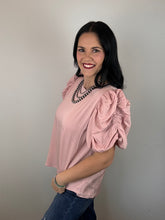 Load image into Gallery viewer, Pink Draped Sleeve Top
