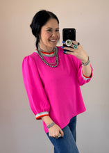 Load image into Gallery viewer, Striped Ribbing 3/4 Sleeve Top **2 COLORS** - PLUS
