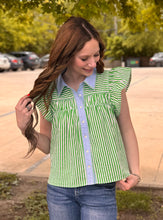 Load image into Gallery viewer, Collared Flutter Sleeve Top **2 COLORS**
