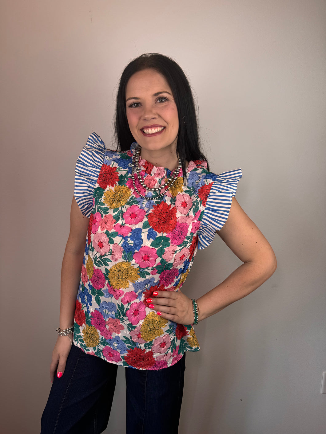 Textured Floral Top **2 COLORS**