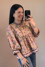 Load image into Gallery viewer, Camel Floral Leopard Top - PLUS

