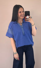 Load image into Gallery viewer, Mixed Collared Top **4 COLORS**
