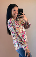 Load image into Gallery viewer, Floral V Neck Satin Top **2 COLORS**
