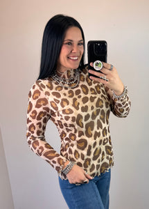 Leopard Mesh Lined Top