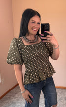 Load image into Gallery viewer, Polka Dot Smocked Top **3 COLORS**
