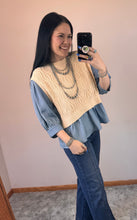 Load image into Gallery viewer, Chambray Mixed Top
