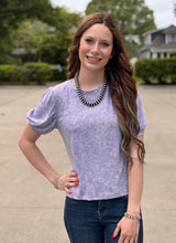 Load image into Gallery viewer, Ribbed Puff Sleeve Detail Top
