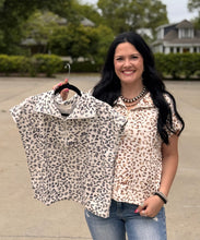 Load image into Gallery viewer, Leopard 1/4 Zip Top **2 COLORS**
