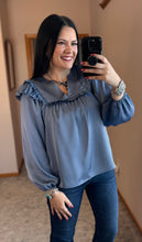 Load image into Gallery viewer, Satin Ruffle Top **2 COLORS**
