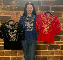 Load image into Gallery viewer, Embroidered Babydoll Top **3 COLORS**
