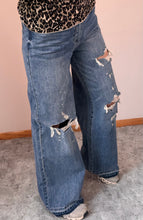 Load image into Gallery viewer, Distressed Wide Leg Petra Jeans
