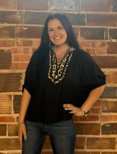 Load image into Gallery viewer, Black Leopard Accent Top
