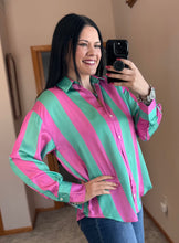 Load image into Gallery viewer, Striped Button Down Top **2 COLORS**
