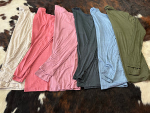 Jersey Mock Neck Top **9 COLORS** Restock