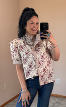 Load image into Gallery viewer, Floral Striped Contrast Top **2 COLORS** - PLUS
